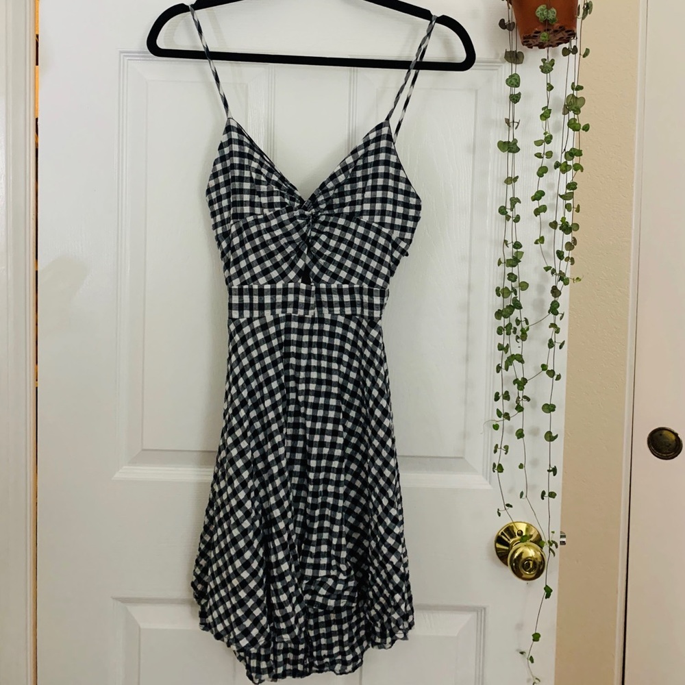 Gingham black and white dress